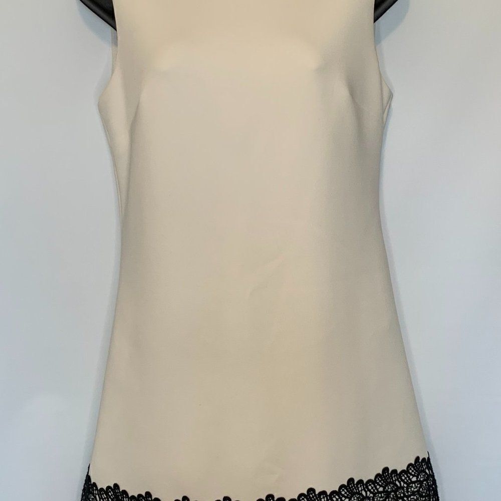 Calvin Klein Cream and Black Lace Dress